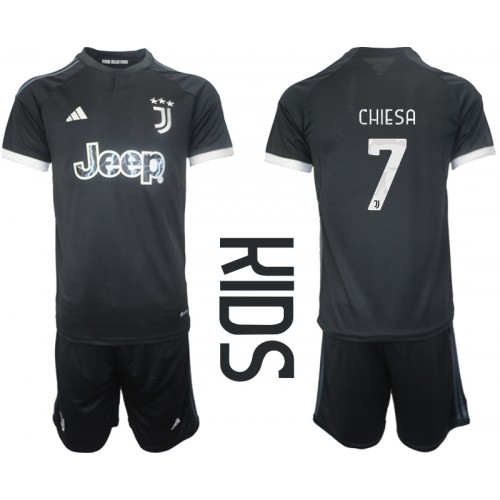 Juventus Federico Chiesa #7 Rezervni Dres za djecu 2023-24 Kratak Rukav (+ Kratke hlače)